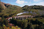 steam train on west highlandline over the Glenfinnan Viaduct